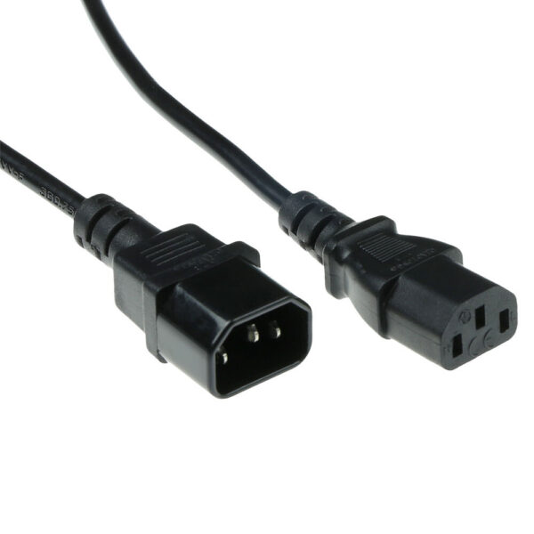 ACT Netsnoer C13 - C14 zwart 1,2 m