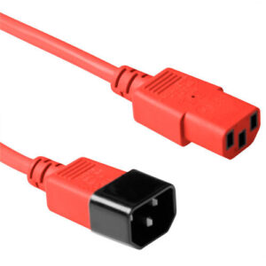 ACT Netsnoer C13 - C14 rood 1,8 m