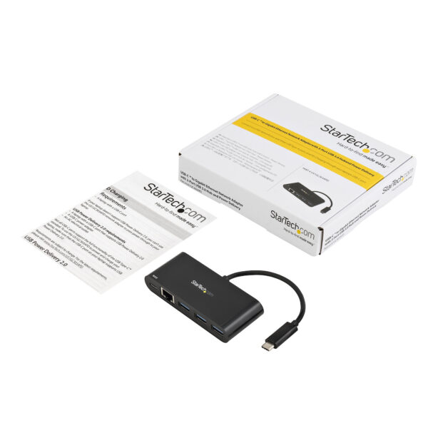 StarTech.com USB-C naar Ethernet adapter met 3 poorts USB 3.0 hub en Power Delivery - Afbeelding 5
