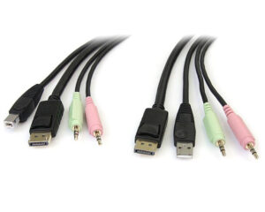 StarTech.com 1,80m 4-in-1 USB DisplayPort KVM-switch Kabel met Audio en Microfoon