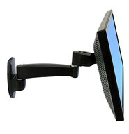 Ergotron 200 Series Wall Mount Arm, 1 Extension flat panel bureau steun 61 cm (24") Muur Zwart