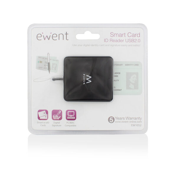 Ewent EW1052 smart card reader USB USB 2.0 Zwart - Afbeelding 4
