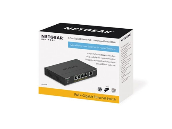 NETGEAR GS305PP Unmanaged Gigabit Ethernet (10/100/1000) Power over Ethernet (PoE) Zwart - Afbeelding 6