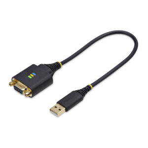 StarTech.com 30cm USB naar Null Modem Adapter/Converter Kabel, COM Retention, FTDI, USB-A naar DB9 RS232, Verwisselbare DB9 Schr