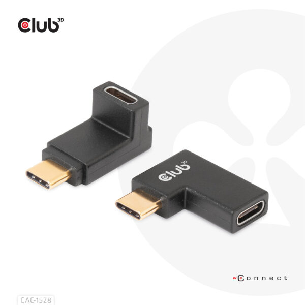 CLUB3D USB Type-C Gen2 Angled Adapter set van 2 - 4K120Hz M/V - Afbeelding 7