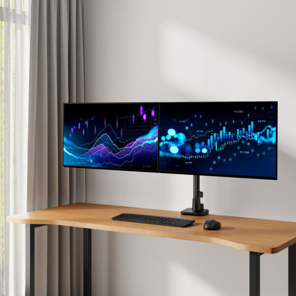 ACT Monitorarm 49" office premium, gasveer, paalbevestiging, 2 schermen - Afbeelding 5