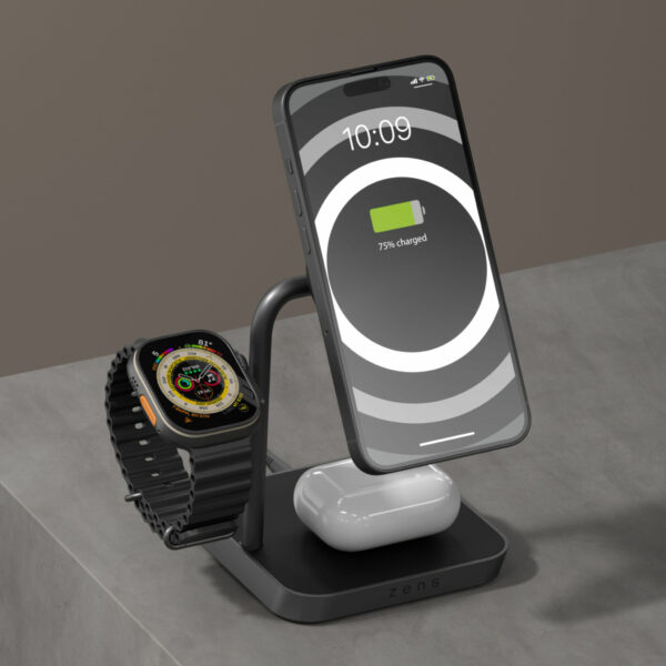 ZENS Office Charger Pro 3 Hoofdtelefoons, Smartphone, Smartwatch Zwart AC Draadloos opladen Snel opladen Binnen - Afbeelding 5