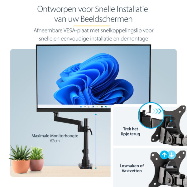 StarTech.com Monitor arm bureau scharnierend 2x USB 3.0 premium - Afbeelding 16