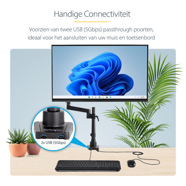 StarTech.com Monitor arm bureau scharnierend 2x USB 3.0 premium - Afbeelding 12
