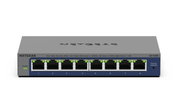 NETGEAR GS108Ev4 Unmanaged L2/L3 Gigabit Ethernet (10/100/1000) Grijs - Afbeelding 3
