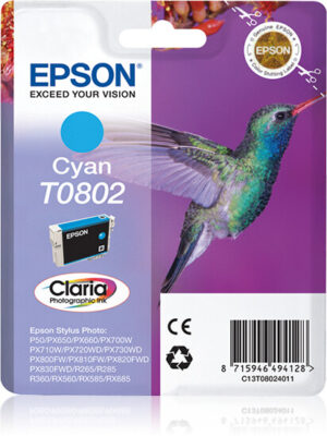 Epson Hummingbird Singlepack Cyan T0802 Claria Photographic Ink