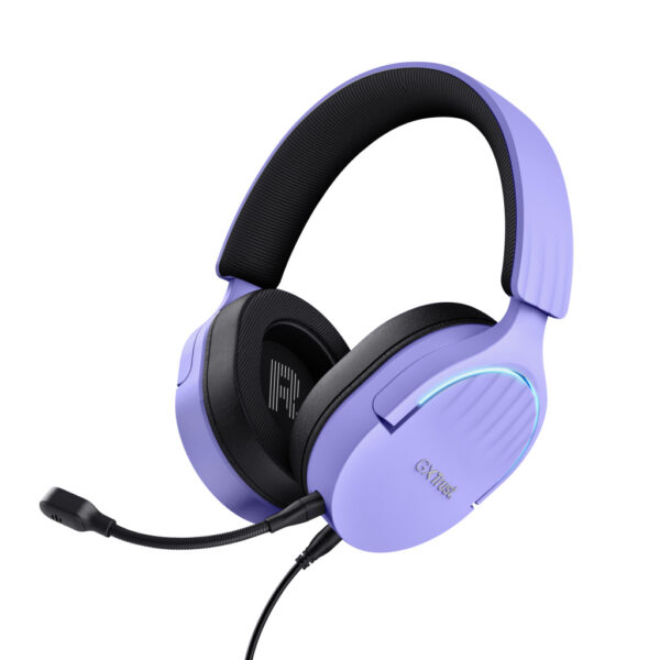 Trust GXT 490P FAYZO Headset Bedraad Hoofdband Gamen USB Type-A Zwart, Paars - Afbeelding 2