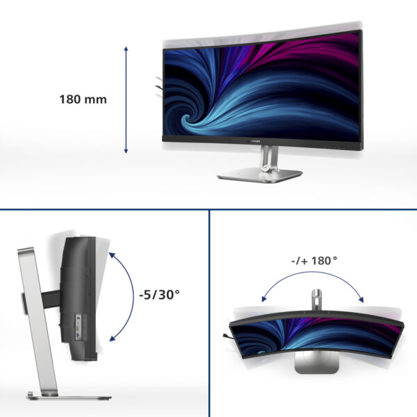 Philips 5000 series 34B2U5600C/00 computer monitor 86,4 cm (34") 3440 x 1440 Pixels Dual QHD LCD Grijs - Afbeelding 10