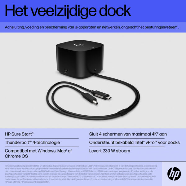 HP Thunderbolt Dock 280W G4 met combokabel - Afbeelding 4