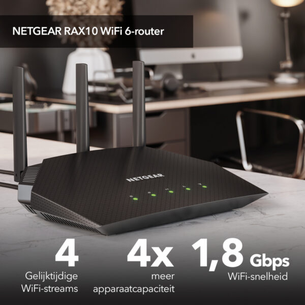 NETGEAR Nighthawk 4-Stream AX1800 WiFi 6 Router (RAX10) - Afbeelding 6