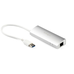StarTech.com 3-Port USB Hub met Ethernet, USB-A Ports, Gigabit Ethernet/GbE, USB 5Gbps, Robuust Ontwerp, Bus-Powered, Compacte U