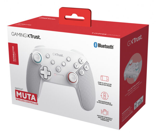 Trust GXT 1246W MUTA Wit Bluetooth Gamepad Nintendo Switch, Nintendo Switch Lite - Afbeelding 5