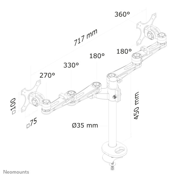 Neomounts FPMA-D935DG Monitorarm 10-27" - Afbeelding 6