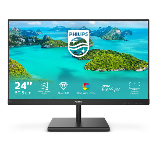 Philips E Line 245E1S/00 LED display 60,5 cm (23.8") 2560 x 1440 Pixels 2K Ultra HD LCD Zwart - Afbeelding 2