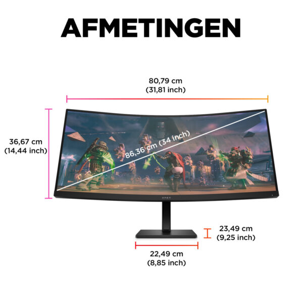 OMEN by HP 34 inch WQHD 165 Hz Curved gaming monitor - OMEN 34c - Afbeelding 7