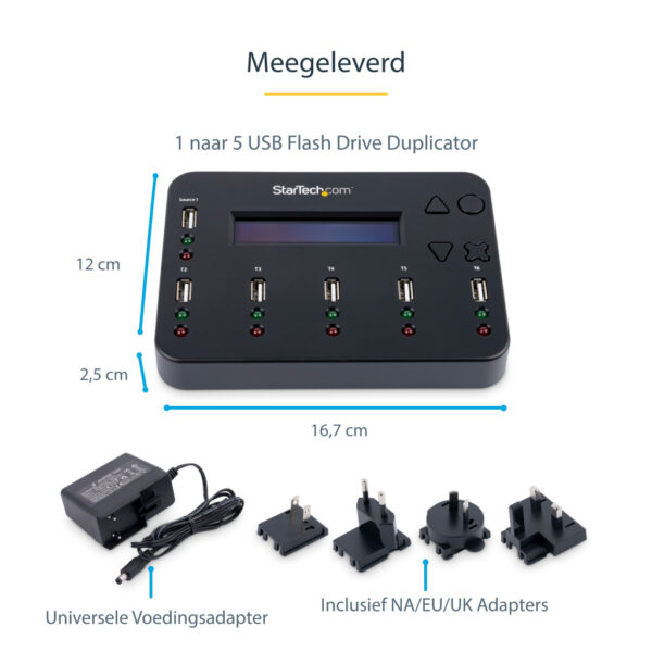 StarTech.com Standalone 1 naar 5 USB Thumb Drive Cloner en Wisser, Multiple USB Flash Drive Kloner,System/File/Whole-Drive Copy - Afbeelding 8