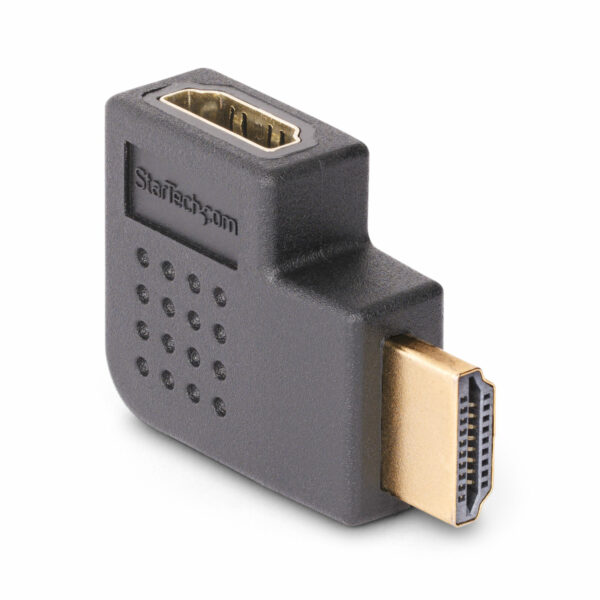 StarTech.com Haakse HDMI 2.0 Adapter, Male naar Female, Horizontale 90 Graden Haakse HDMI adapter, HDMI Port Saver, 4K 60Hz, Hig - Afbeelding 2