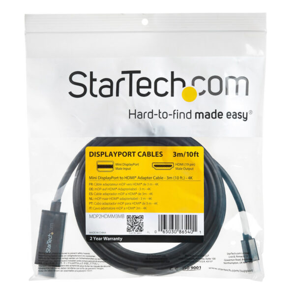 StarTech.com Mini DisplayPort naar HDMI adapterkabel 3 m 4K 30Hz - Afbeelding 5