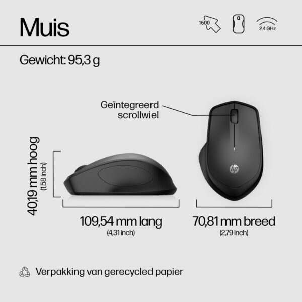 HP 280 Silent Wireless Mouse - Afbeelding 5