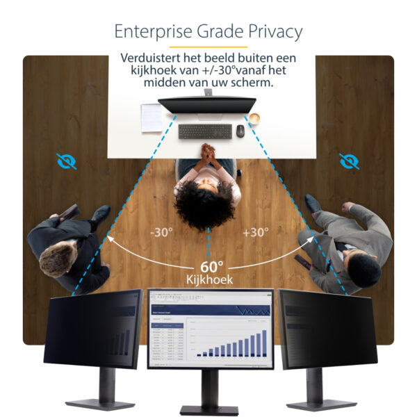 StarTech.com 24 inch 16:10 Computer Monitor Privacy Filter, Hangend Acryl Security Filter, Snel te installeren Privacy Screen, M - Afbeelding 9