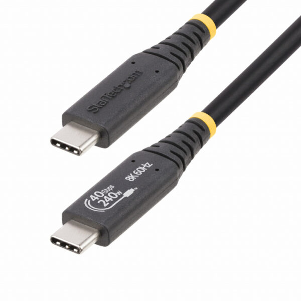 StarTech.com 1m USB4 Kabel, USB-IF Gecertificeerde USB Type-C Kabel, 40Gbps, 240W Power Delivery PD 3.1 EPR, 8K 60Hz, USB-C Data