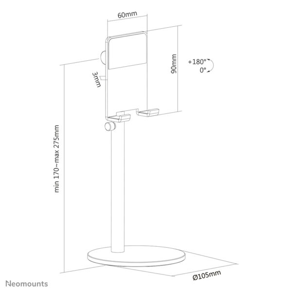 Neomounts DS10-200SL1 Telefoonstandaard tot 7" - hoogteverstelbaar - universeel - Afbeelding 12