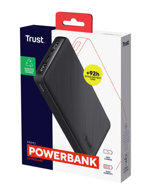 Trust Primo Lithium-Ion (Li-Ion) 20000 mAh Zwart - Afbeelding 6