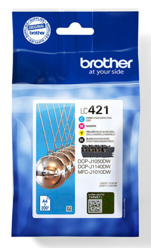 Brother LC421VALDR inktcartridge 4 stuk(s) Origineel Zwart, Cyaan, Magenta, Geel