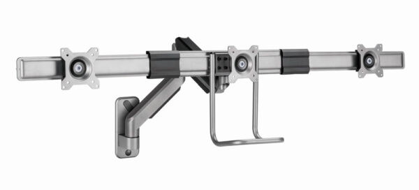 Gembird Monitorarm met gasveer voor 3 monitoren (wandmontage), space grey - Afbeelding 2