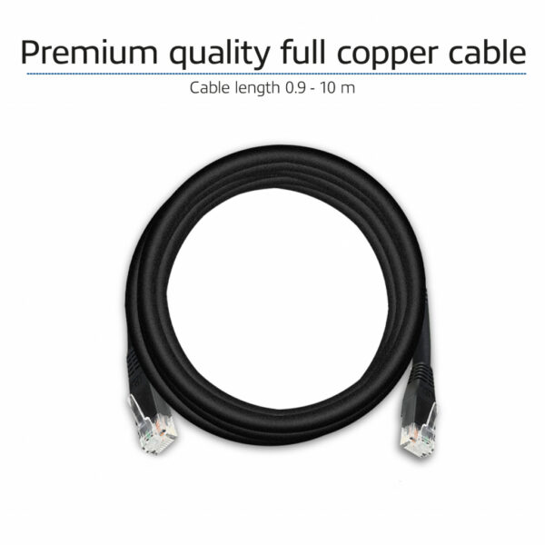ACT Zwart 5,0 meter U/UTP CAT6 patchkabel met RJ45 connectoren - Afbeelding 4