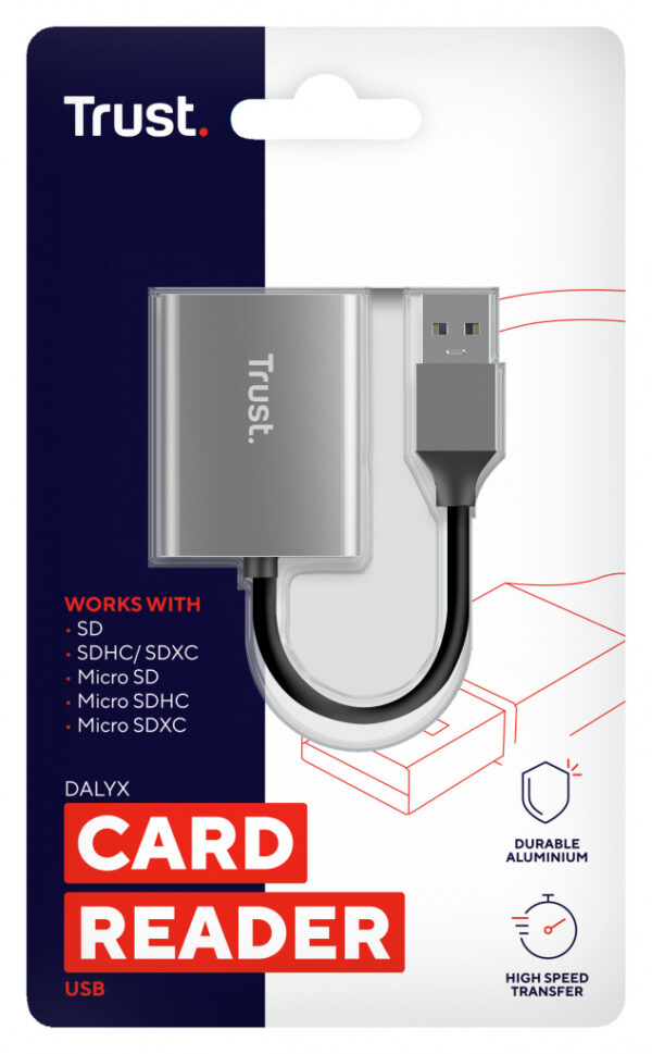 Trust Dalyx geheugenkaartlezer USB 3.2 Gen 1 (3.1 Gen 1) Aluminium - Afbeelding 6