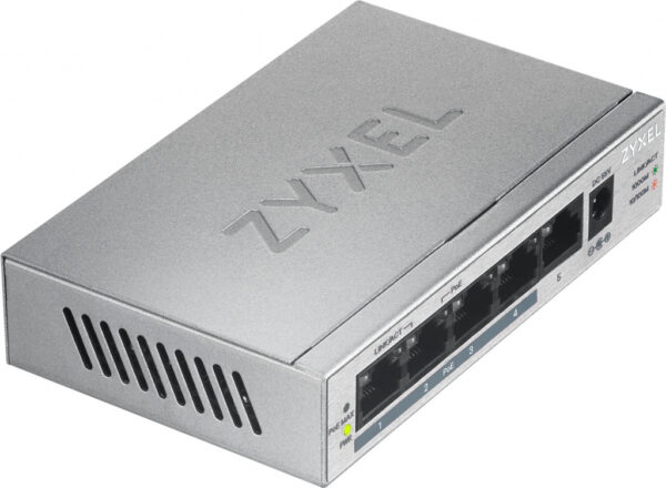 Zyxel GS1005HP Unmanaged Gigabit Ethernet (10/100/1000) Power over Ethernet (PoE) Zilver - Afbeelding 3