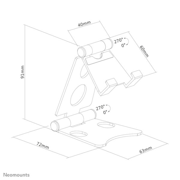Neomounts DS10-150SL1 Telefoonstandaard tot 4.7" - opvouwbaar - universeel - Afbeelding 18