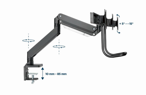 Gembird MA-DA3-03 flat panel bureau steun 68,6 cm (27") Zwart - Afbeelding 12