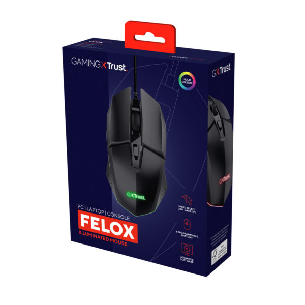 Trust GXT 109 Felox muis Gamen Rechtshandig USB Type-A Optisch 6400 DPI - Afbeelding 6