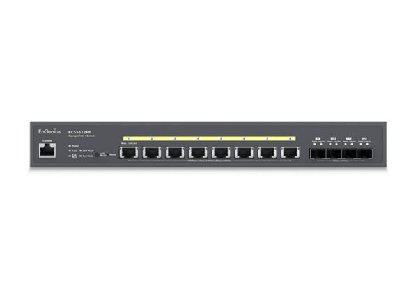 EnGenius ECS5512FP netwerk-switch Managed L2+ 10G Ethernet (100/1000/10000) Power over Ethernet (PoE) Zwart - Afbeelding 2