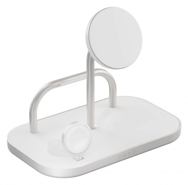 ZENS ZEDC29W/00 oplader voor mobiele apparatuur Hoofdtelefoons, Smartphone, Smartwatch Zilver, Wit AC, USB Draadloos opladen Sne