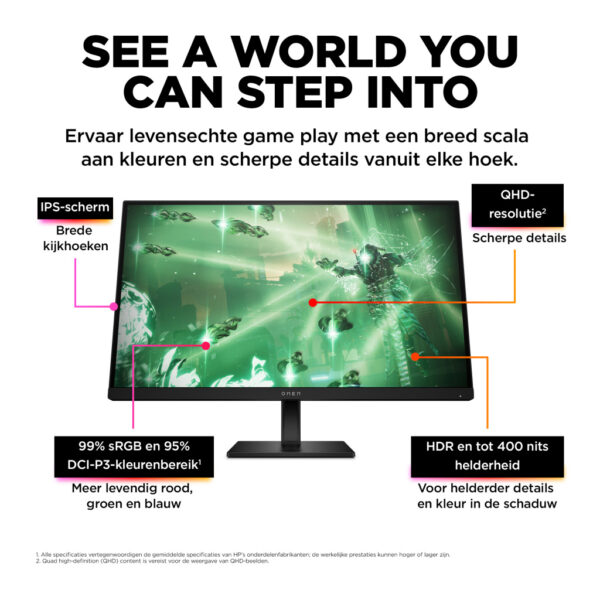 OMEN by HP 27 inch QHD 165 Hz gamingmonitor - OMEN 27q - Afbeelding 9