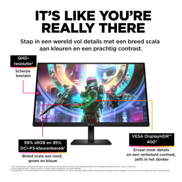 OMEN by HP 27 inch QHD 240 Hz gaming monitor - OMEN 27qs - Afbeelding 5