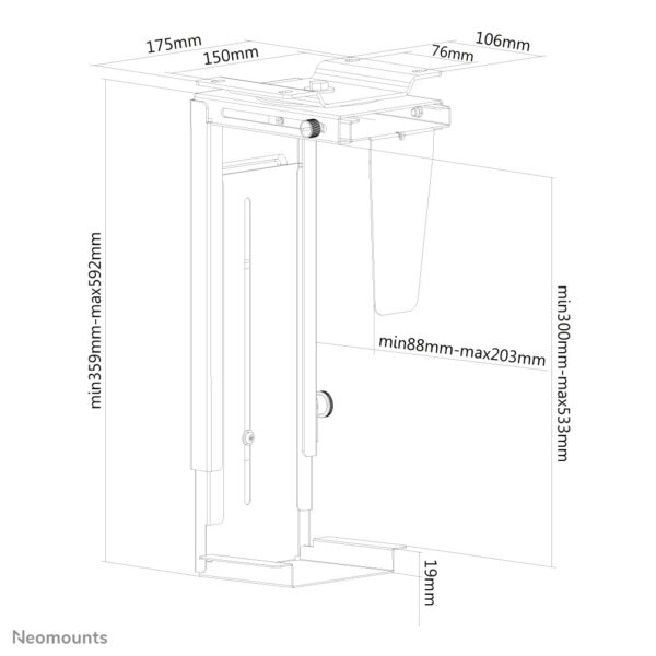 Neomounts NM-CPU100BLACK CPU houder - draaibaar - max 10 kg - universeel - Afbeelding 17