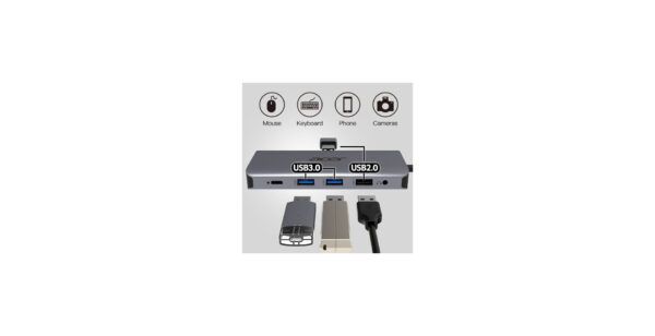 Acer 12-in-1 Type-C Dongle Bedraad USB 3.2 Gen 1 (3.1 Gen 1) Type-C Zilver - Afbeelding 10
