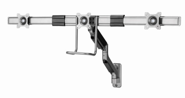 Gembird Monitorarm met gasveer voor 3 monitoren (wandmontage), space grey - Afbeelding 4