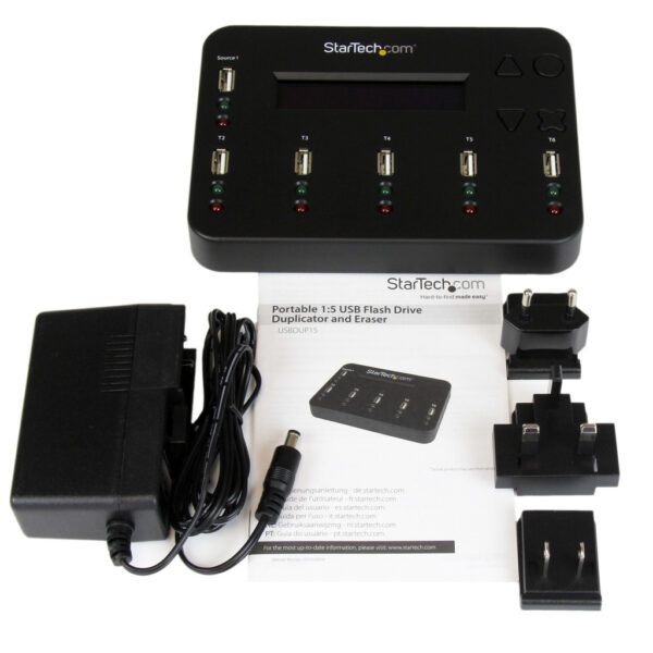 StarTech.com Standalone 1 naar 5 USB Thumb Drive Cloner en Wisser, Multiple USB Flash Drive Kloner,System/File/Whole-Drive Copy - Afbeelding 4