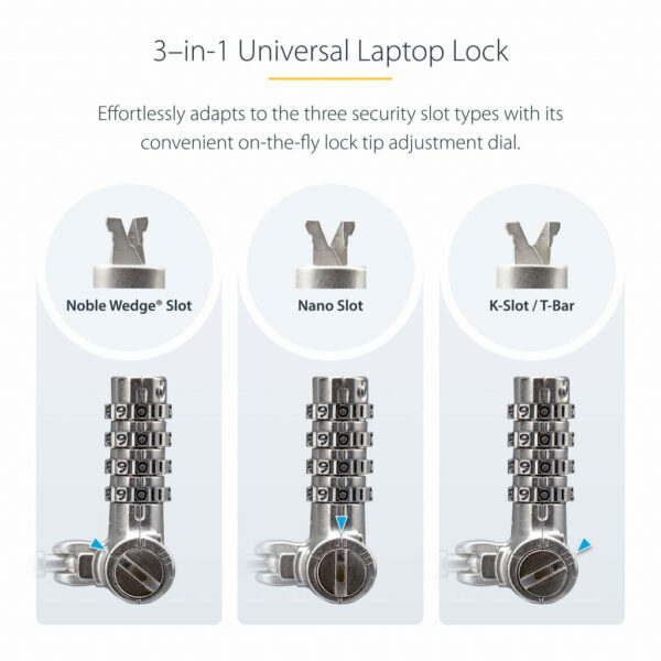 StarTech.com UNIVKA25-LAPTOP-LOCK kabelslot Zwart 2 m - Afbeelding 11