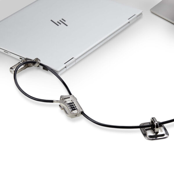 StarTech.com Kabelslot Kit voor Laptop/Desktop & Randapparatuur, Anti-diefstal Beveiligingsslot, K-Slot, 3m Stalen Kabel, 3 Appa - Afbeelding 2